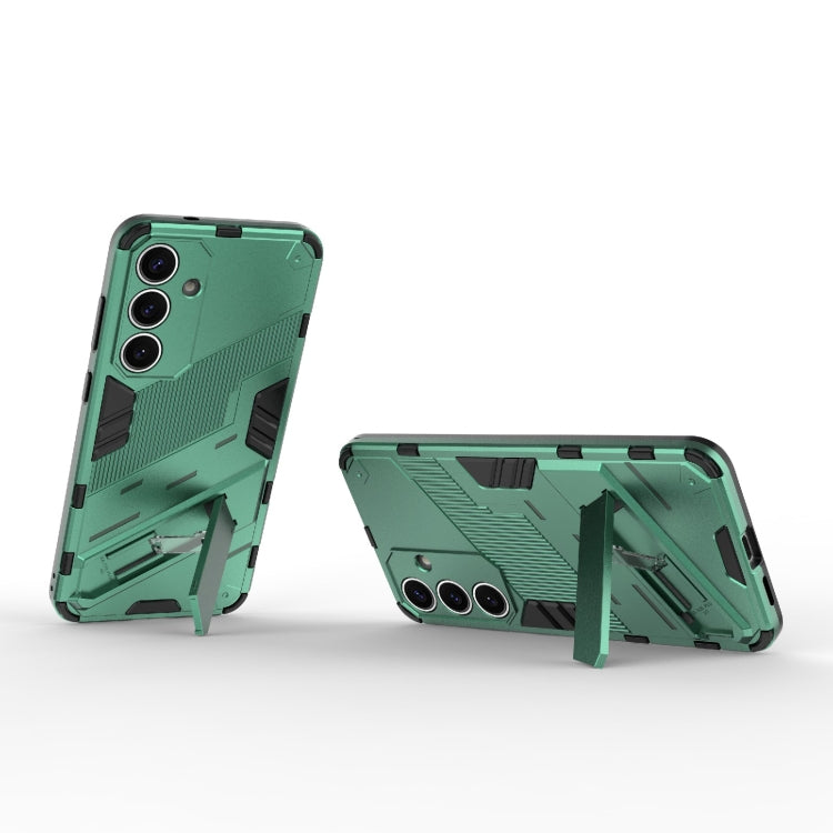 For Samsung Galaxy S25+ 5G Punk Armor 2 in 1 PC + TPU Shockproof Phone Case with Invisible Holder(Green)
