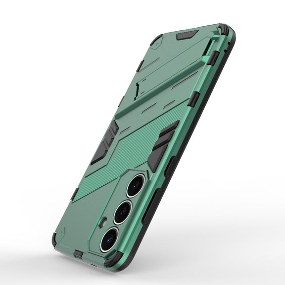 For Samsung Galaxy S25+ 5G Punk Armor 2 in 1 PC + TPU Shockproof Phone Case with Invisible Holder(Green)
