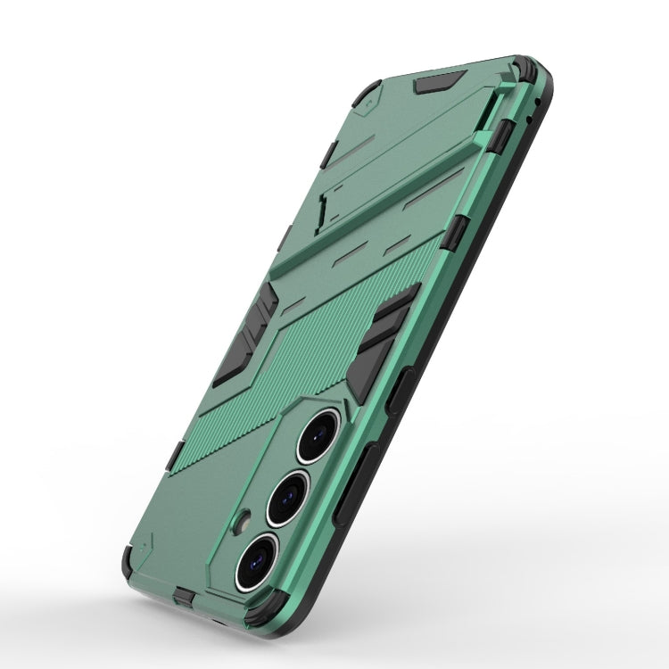 For Samsung Galaxy S25+ 5G Punk Armor 2 in 1 PC + TPU Shockproof Phone Case with Invisible Holder(Green)