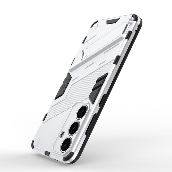 For Samsung Galaxy S25+ 5G Punk Armor 2 in 1 PC + TPU Shockproof Phone Case with Invisible Holder(White)