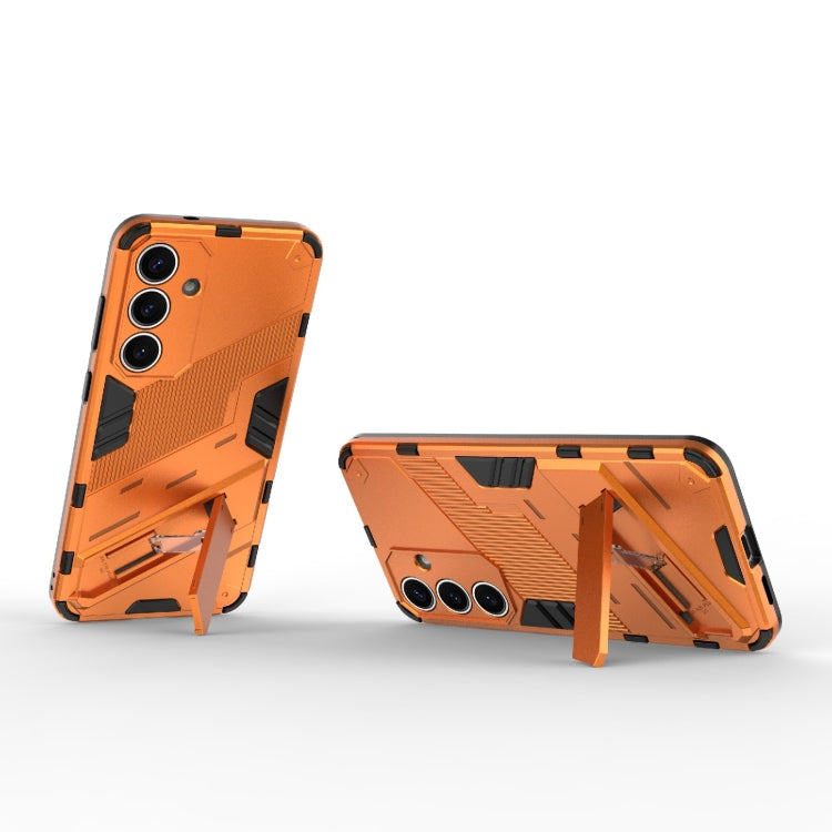 For Samsung Galaxy S25+ 5G Punk Armor 2 in 1 PC + TPU Shockproof Phone Case with Invisible Holder(Orange)