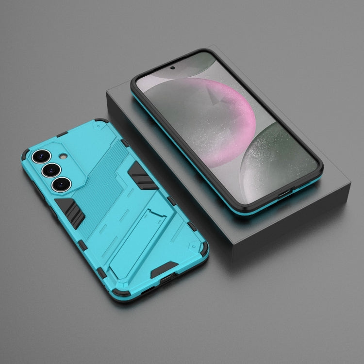 For Samsung Galaxy S25+ 5G Punk Armor 2 in 1 PC + TPU Shockproof Phone Case with Invisible Holder(Blue)
