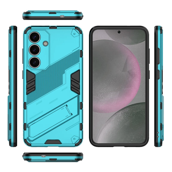 For Samsung Galaxy S25+ 5G Punk Armor 2 in 1 PC + TPU Shockproof Phone Case with Invisible Holder(Blue)