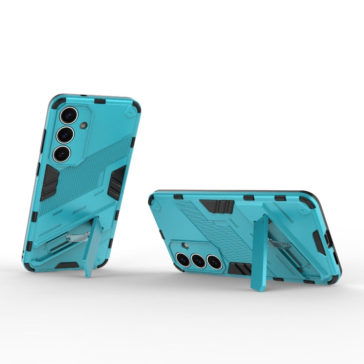 For Samsung Galaxy S25+ 5G Punk Armor 2 in 1 PC + TPU Shockproof Phone Case with Invisible Holder(Blue)