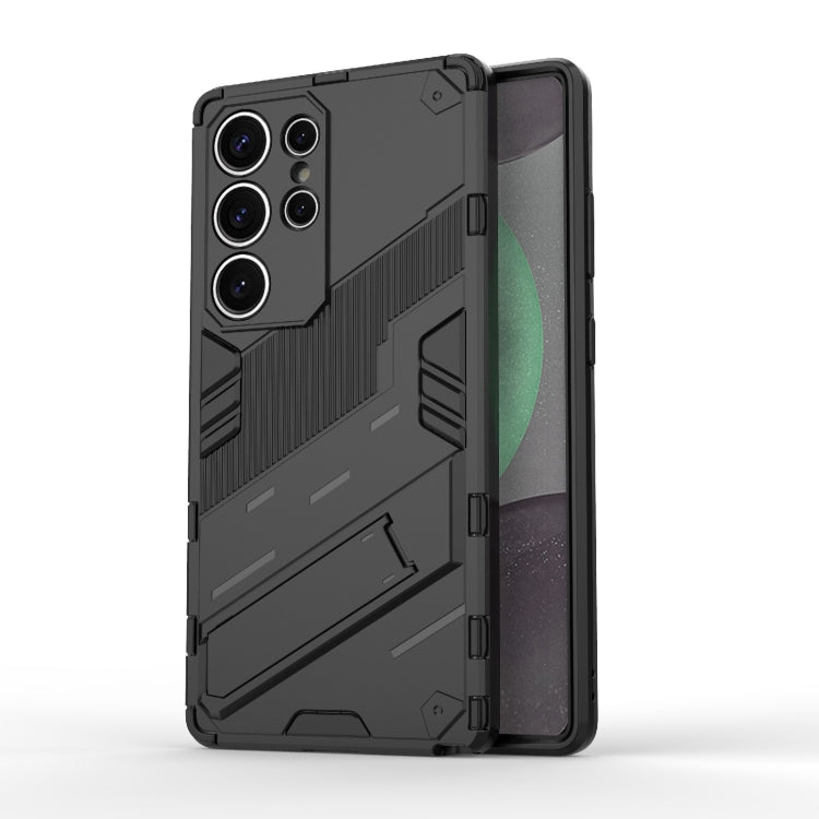 For Samsung Galaxy S25 Ultra 5G Punk Armor 2 in 1 PC + TPU Shockproof Phone Case with Invisible Holder(Black)