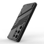 For Samsung Galaxy S25 Ultra 5G Punk Armor 2 in 1 PC + TPU Shockproof Phone Case with Invisible Holder(Black)