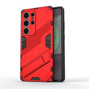 For Samsung Galaxy S25 Ultra 5G Punk Armor 2 in 1 PC + TPU Shockproof Phone Case with Invisible Holder(Red)