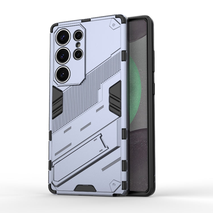 For Samsung Galaxy S25 Ultra 5G Punk Armor 2 in 1 PC + TPU Shockproof Phone Case with Invisible Holder(Grey)