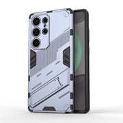For Samsung Galaxy S25 Ultra 5G Punk Armor 2 in 1 PC + TPU Shockproof Phone Case with Invisible Holder(Grey)