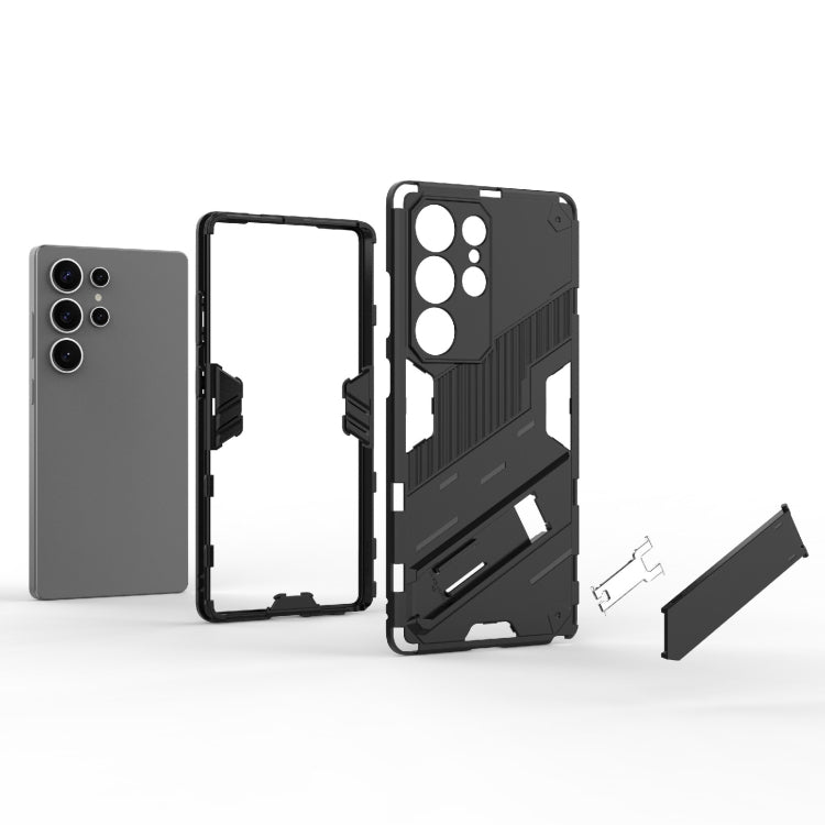 For Samsung Galaxy S25 Ultra 5G Punk Armor 2 in 1 PC + TPU Shockproof Phone Case with Invisible Holder(Green)