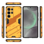 For Samsung Galaxy S25 Ultra 5G Punk Armor 2 in 1 PC + TPU Shockproof Phone Case with Invisible Holder(Orange)
