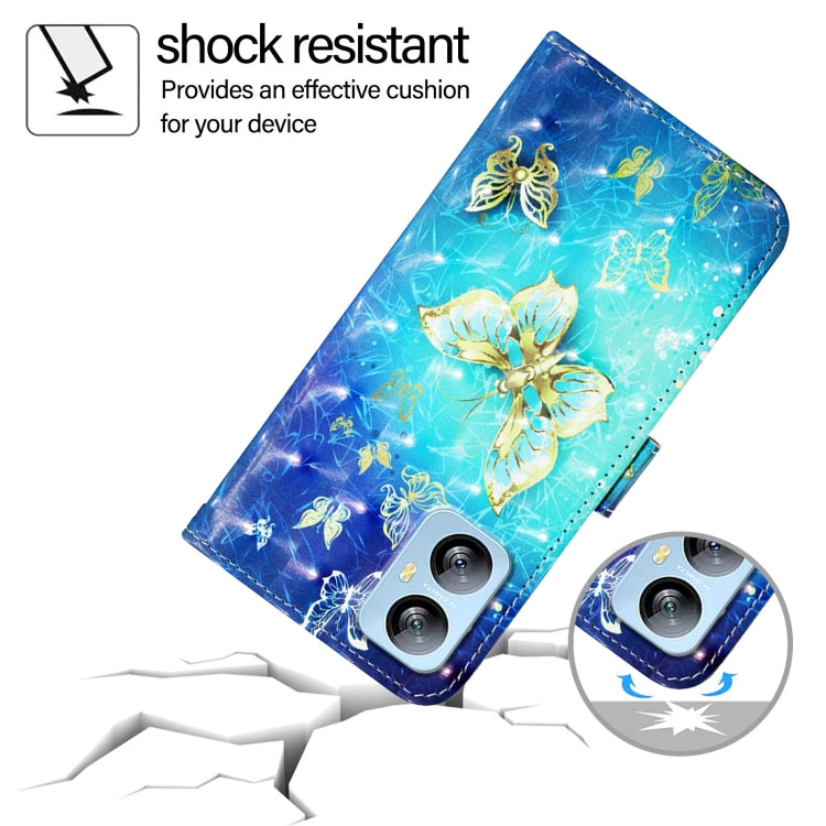 For Blackview A52 3D Painting Horizontal Flip Leather Phone Case(Golden Butterfly)