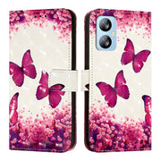 For Blackview A52 3D Painting Horizontal Flip Leather Phone Case(Rose Butterfly)