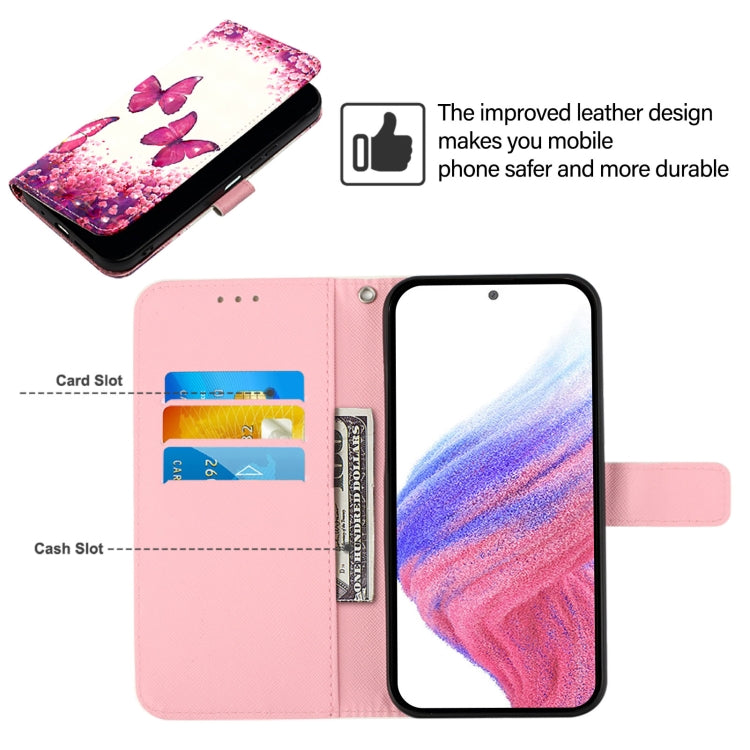 For Blackview A52 3D Painting Horizontal Flip Leather Phone Case(Rose Butterfly)