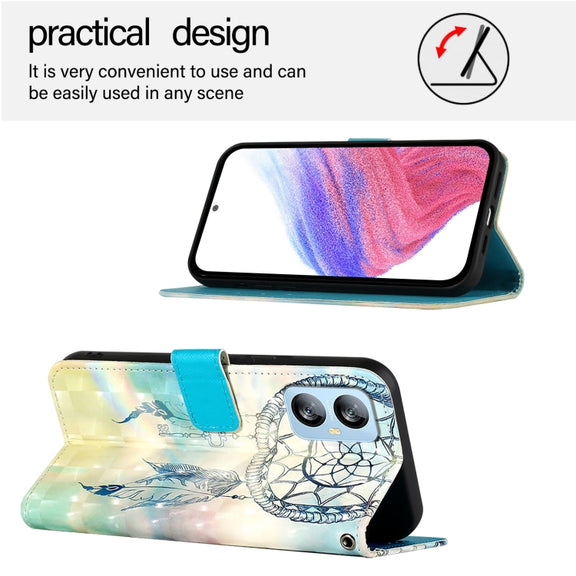 For Blackview A52 3D Painting Horizontal Flip Leather Phone Case(Dream Wind Chimes)