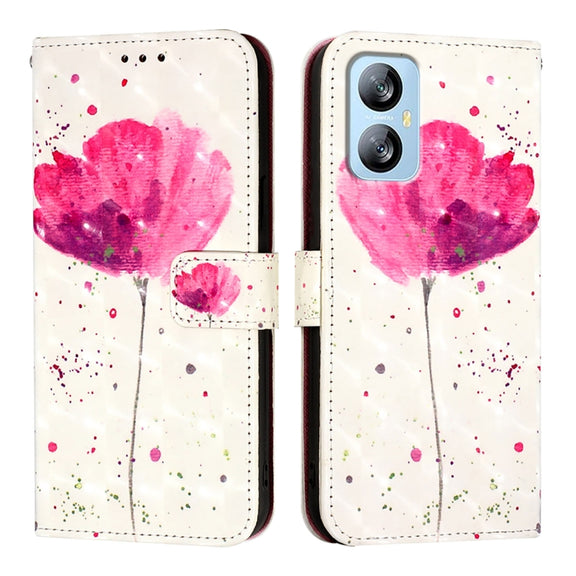 For Blackview A52 3D Painting Horizontal Flip Leather Phone Case(Flower)