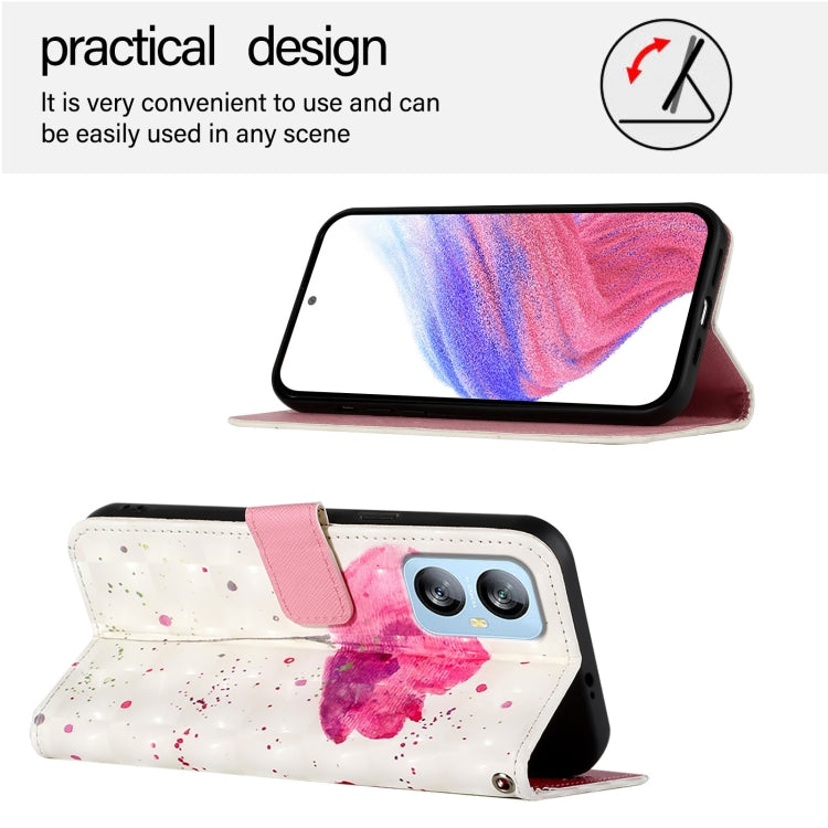 For Blackview A52 3D Painting Horizontal Flip Leather Phone Case(Flower)