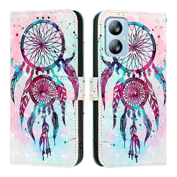 For Blackview A52 3D Painting Horizontal Flip Leather Phone Case(Color Drop Wind Chimes)