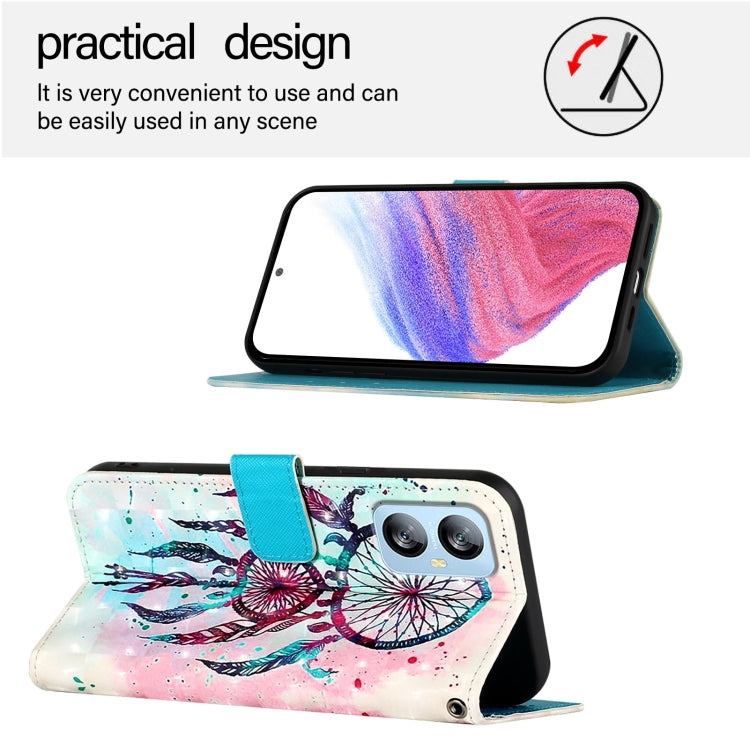 For Blackview A52 3D Painting Horizontal Flip Leather Phone Case(Color Drop Wind Chimes)