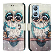 For Blackview A52 3D Painting Horizontal Flip Leather Phone Case(Grey Owl)