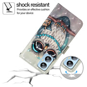 For Blackview A52 3D Painting Horizontal Flip Leather Phone Case(Grey Owl)