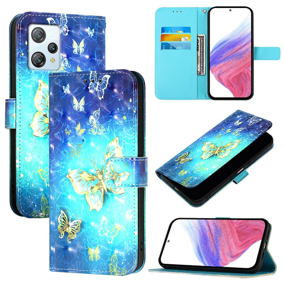 For Blackview A53 3D Painting Horizontal Flip Leather Phone Case(Golden Butterfly)