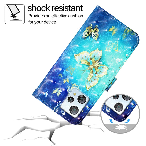 For Blackview A53 3D Painting Horizontal Flip Leather Phone Case(Golden Butterfly)