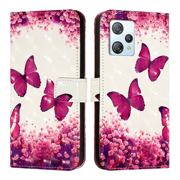 For Blackview A53 3D Painting Horizontal Flip Leather Phone Case(Rose Butterfly)