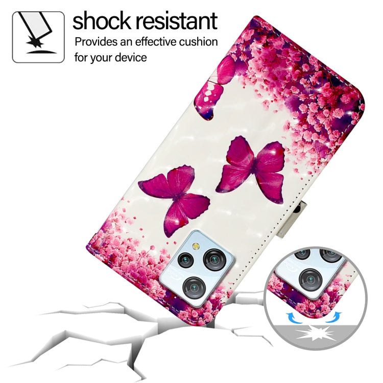 For Blackview A53 3D Painting Horizontal Flip Leather Phone Case(Rose Butterfly)