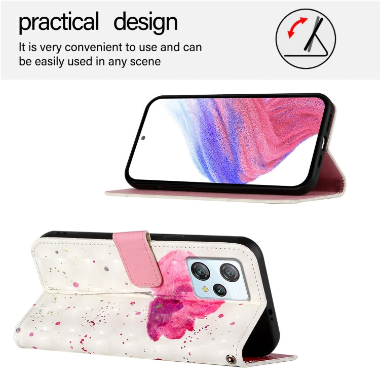 For Blackview A53 3D Painting Horizontal Flip Leather Phone Case(Flower)