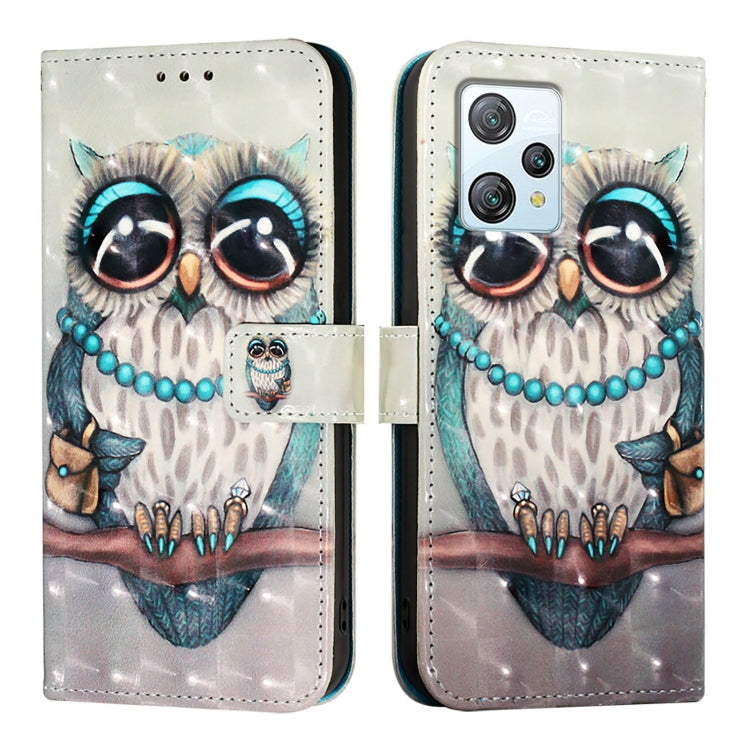 For Blackview A53 3D Painting Horizontal Flip Leather Phone Case(Grey Owl)
