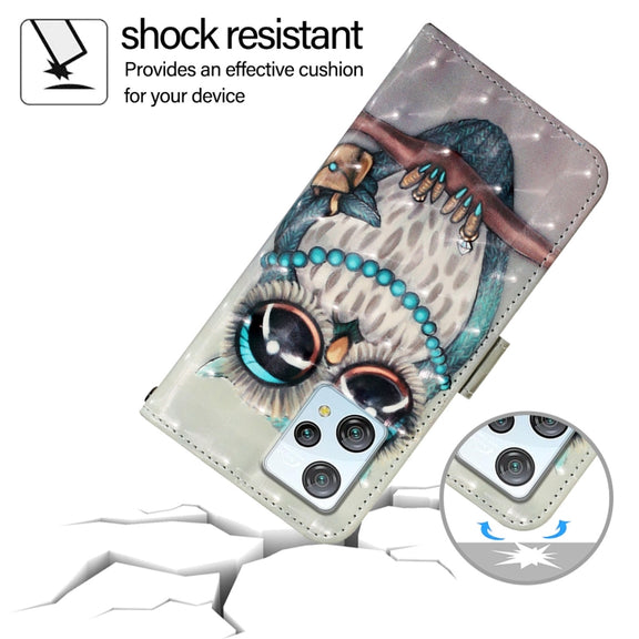 For Blackview A53 3D Painting Horizontal Flip Leather Phone Case(Grey Owl)