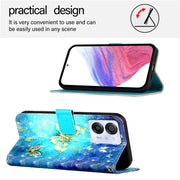 For Blackview Color 8 3D Painting Horizontal Flip Leather Phone Case(Golden Butterfly)