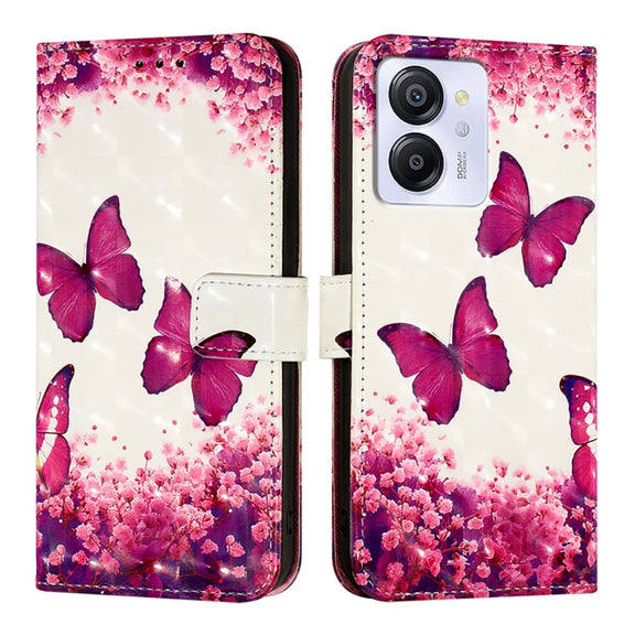For Blackview Color 8 3D Painting Horizontal Flip Leather Phone Case(Rose Butterfly)