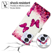 For Blackview Color 8 3D Painting Horizontal Flip Leather Phone Case(Rose Butterfly)