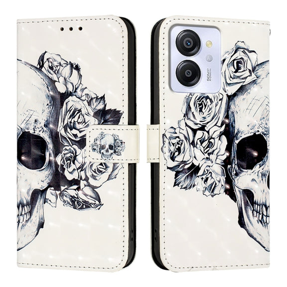 For Blackview Color 8 3D Painting Horizontal Flip Leather Phone Case(Skull)