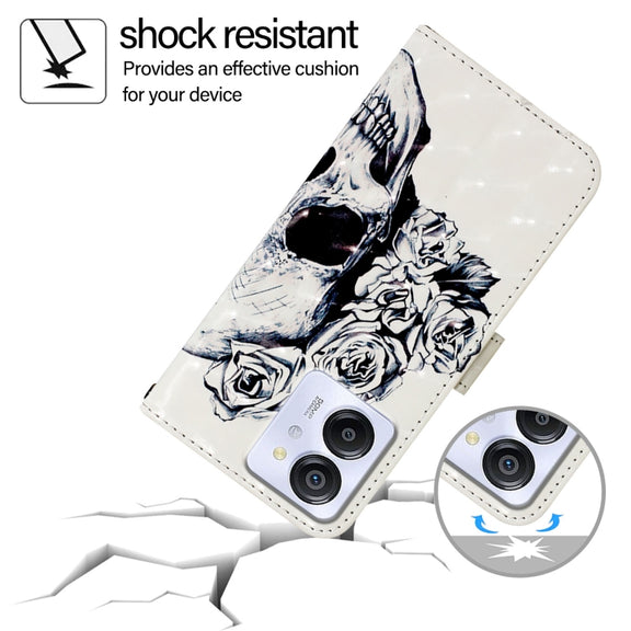 For Blackview Color 8 3D Painting Horizontal Flip Leather Phone Case(Skull)
