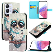 For Blackview Color 8 3D Painting Horizontal Flip Leather Phone Case(Grey Owl)