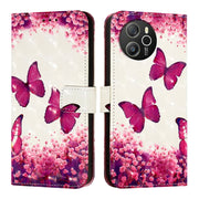 For Blackview Shark 8 3D Painting Horizontal Flip Leather Phone Case(Rose Butterfly)