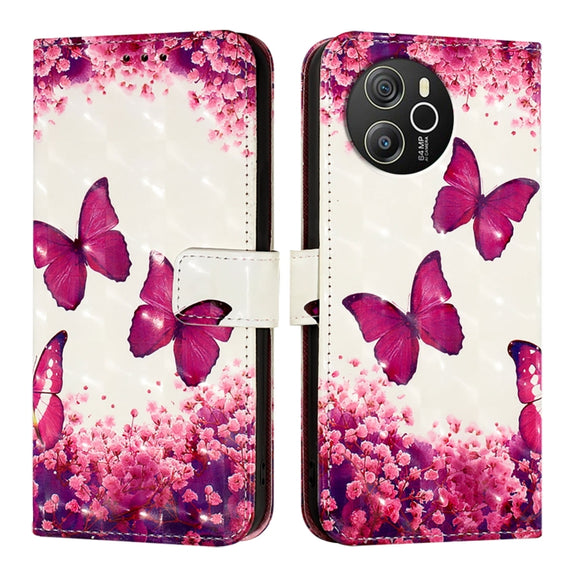 For Blackview Shark 8 3D Painting Horizontal Flip Leather Phone Case(Rose Butterfly)