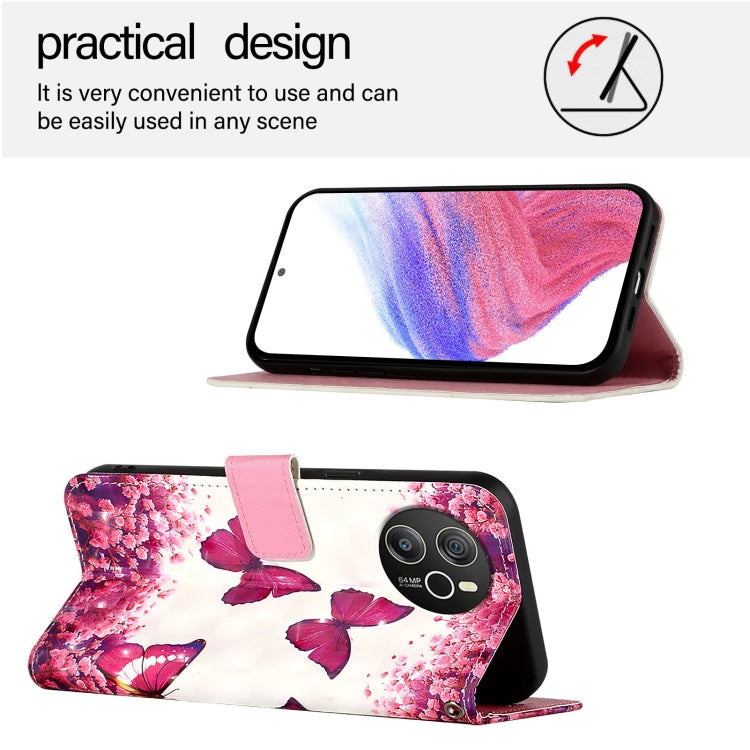 For Blackview Shark 8 3D Painting Horizontal Flip Leather Phone Case(Rose Butterfly)