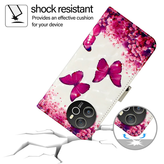 For Blackview Shark 8 3D Painting Horizontal Flip Leather Phone Case(Rose Butterfly)