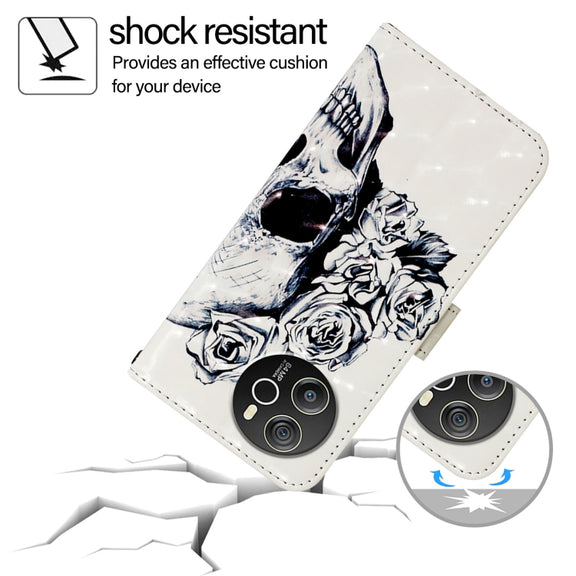 For Blackview Shark 8 3D Painting Horizontal Flip Leather Phone Case(Skull)