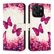 For Blackview Wave 6C 3D Painting Horizontal Flip Leather Phone Case(Rose Butterfly)