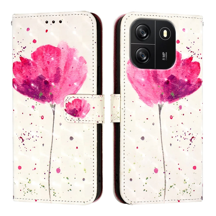 For Blackview Wave 6C 3D Painting Horizontal Flip Leather Phone Case(Flower)