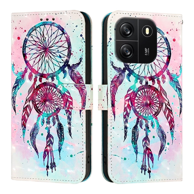For Blackview Wave 6C 3D Painting Horizontal Flip Leather Phone Case(Color Drop Wind Chimes)