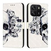 For Blackview Wave 6C 3D Painting Horizontal Flip Leather Phone Case(Skull)