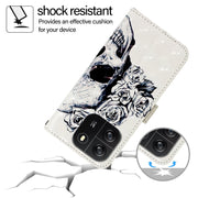 For Blackview Wave 6C 3D Painting Horizontal Flip Leather Phone Case(Skull)