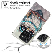 For Blackview Wave 6C 3D Painting Horizontal Flip Leather Phone Case(Grey Owl)