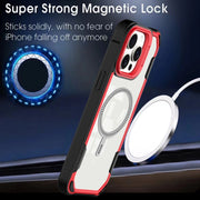 For iPhone 16 Plus Transparent Acrylic MagSafe Lens Holder Phone Case(Orange)
